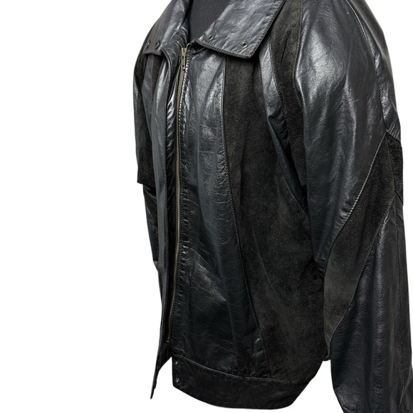 COMINT Vintage Women SZ  L Leather Jacket Dolman Sleeve ARGENTINA Y2K Boho Bombe - Picture 6 of 16